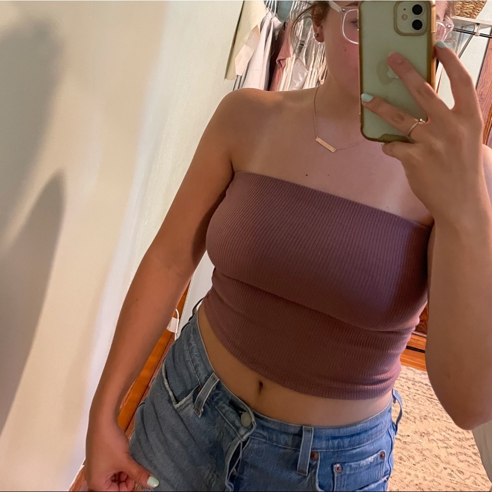Maroon American eagle crop tube top small